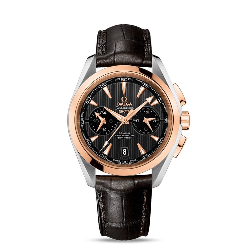 Seamaster Aqua Terra Chronograph GMT Caliber 9605 Watch Steel and gold case