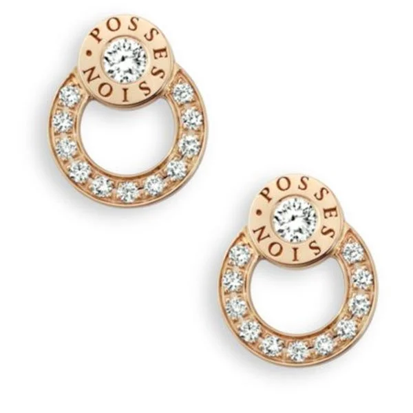 Piaget Possession Diamond 18K Rose Gold Stud Earrings