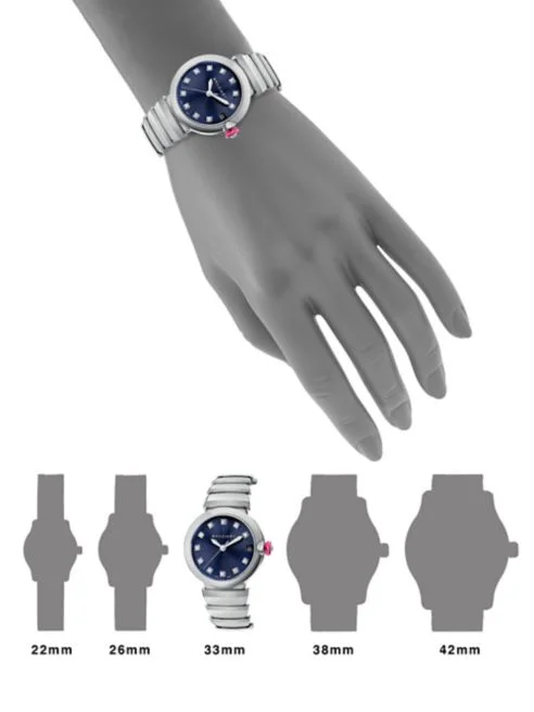 lu33c3ssd-11 Bvlgari Lvcea 33mm Blue Marine Dial Diamond Ladies - Image 2