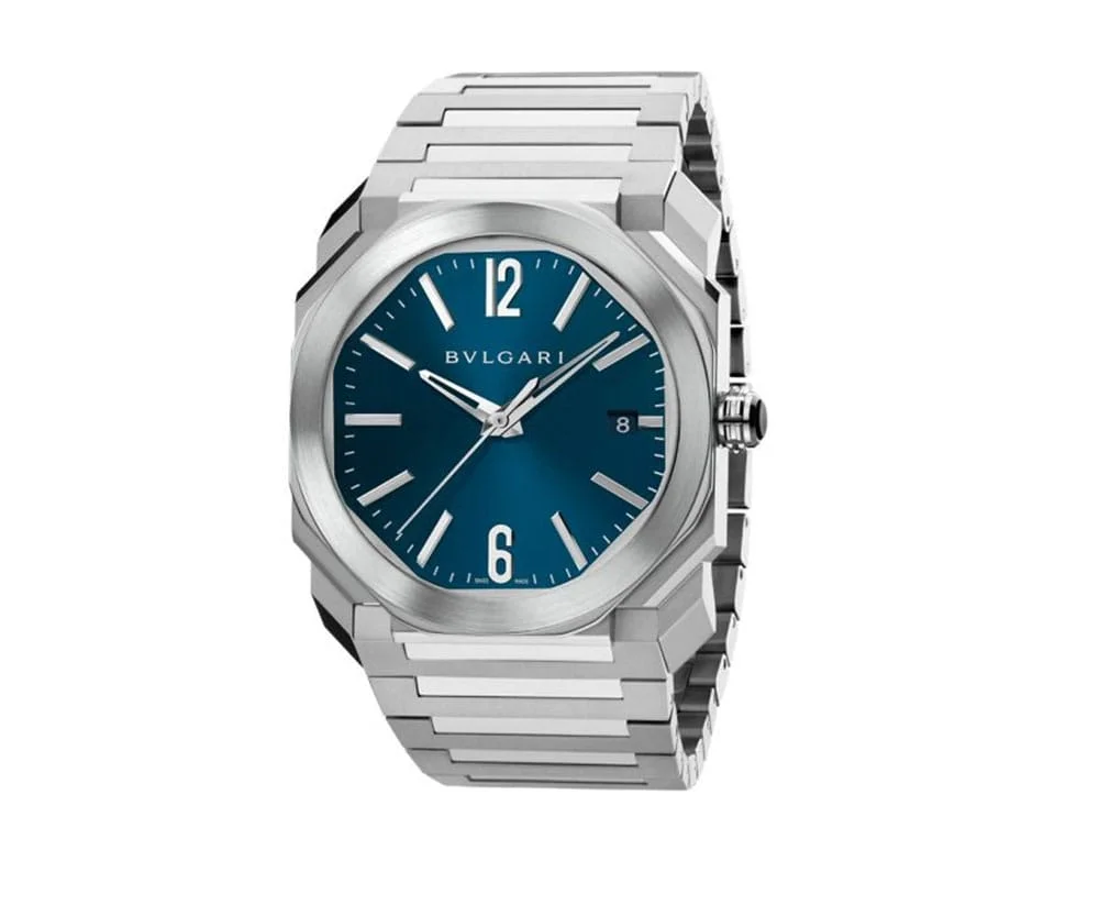 Bvlgari Octo Blue Dial Stainless Steel Watch