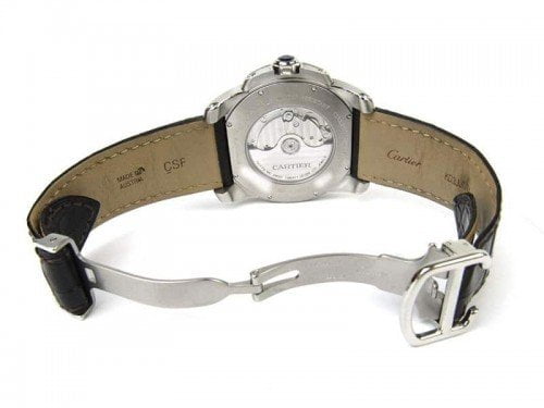 Calibre De Cartier W7100043 42mm Mens Automatic Luxury Watch Caliber 1904-PS MC back case view @majordor #majordor