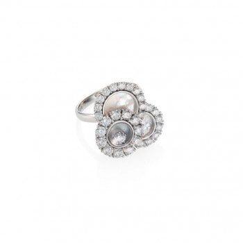 Chopard Happy Dreams Diamond Pearl White Gold Ring 829882-1010