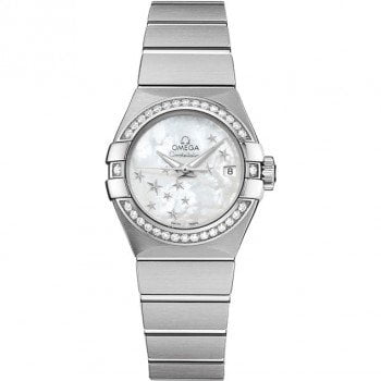 Omega Constellation Co-Axial Automatic Star 27mm Ladies Watch 12315272005001 front view