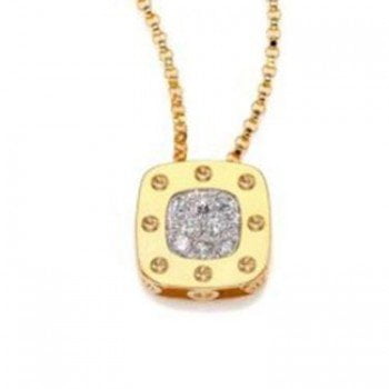 Roberto Coin White Rose Yellow Gold Diamonds Ladies Luxury Necklaces