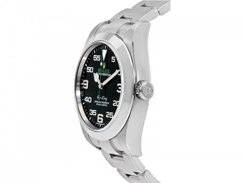 Rolex 116900 Air-King Oyster Perpetual Black Dial Mens Luxury Watch side view