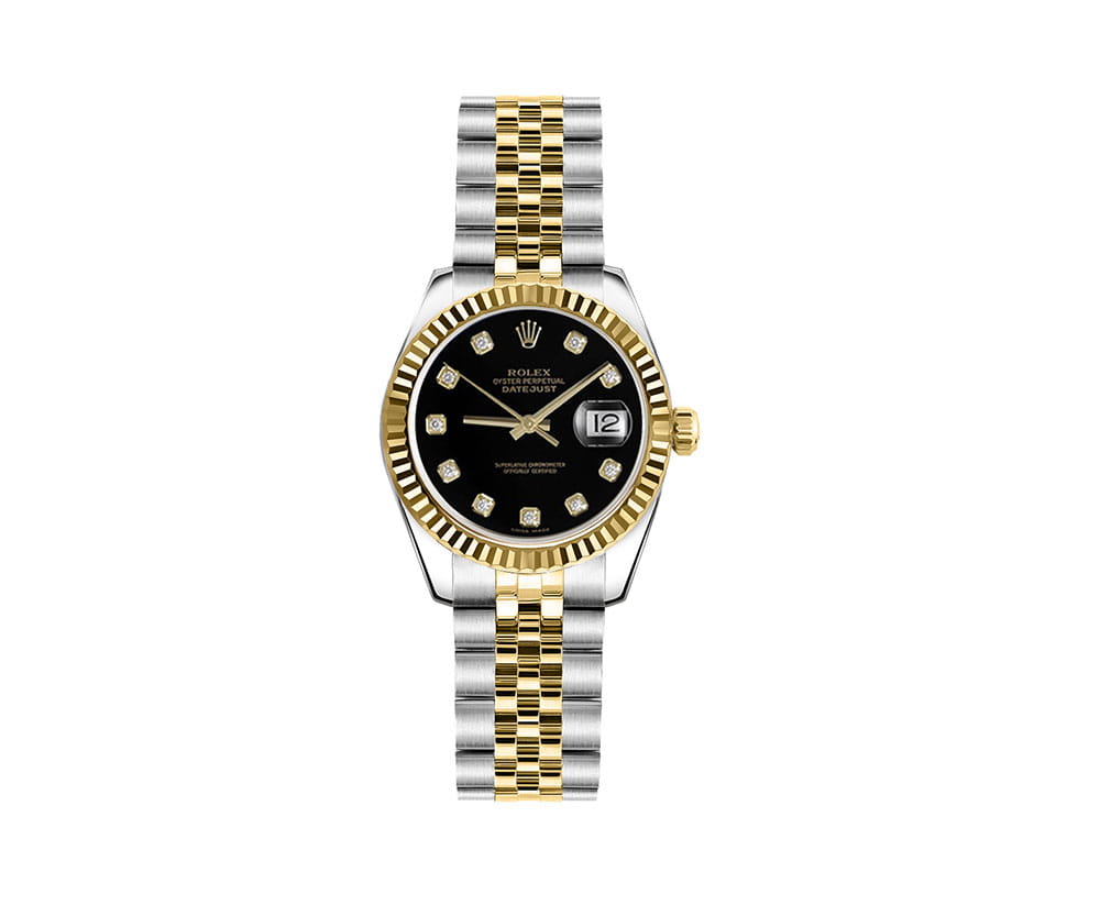 Rolex Lady-Datejust 179173-blkdj 26mm Womens Luxury Watch