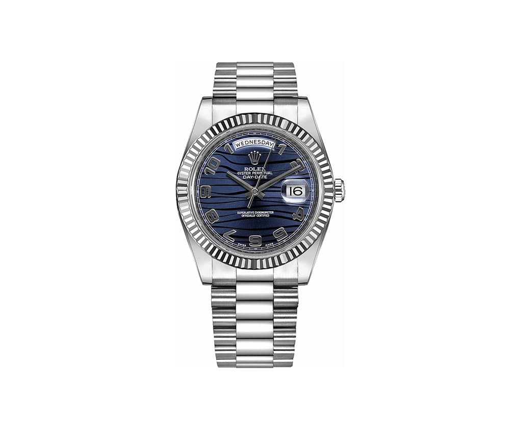 Rolex Day-Date II 218239-BLUWAP Blue Dial White Gold Watch @majordor #majordor
