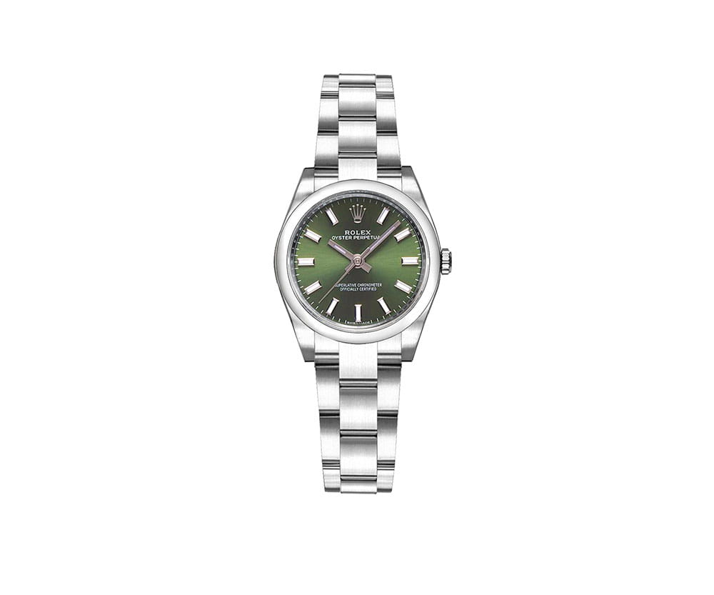 rolex ladies watch green face