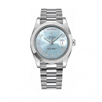 Rolex Day-Date II 218206-bludrsp Diamonds Platinum Watch @majordor #majordor