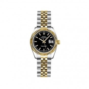 Rolex Lady Datejust 179173-BLKSJ 26mm Luxury Womens Watch