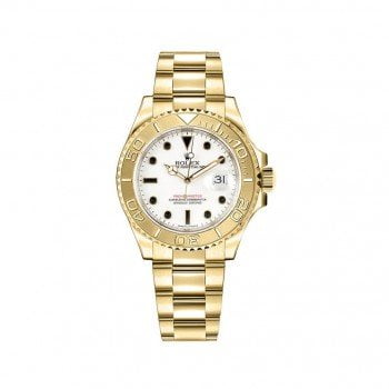 168628-WHT Rolex Yacht Master 35 Womens Luxury Watch