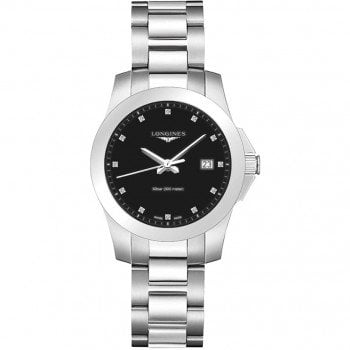Longines Conquest Quartz Ladies Luxury Watch L3.378.4.57.6