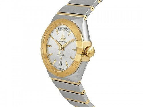 Omega Constellation 123.20.38.22.02.002 Automatic Day-Date Watch Caliber 8602 side view