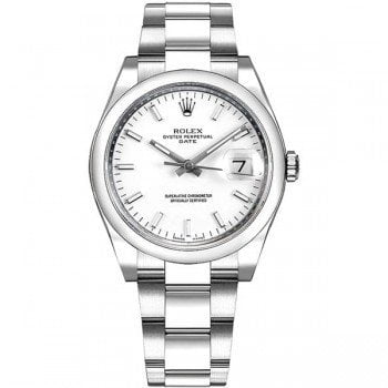 115200 Rolex Oyster Perpetual Date 34 White Dial Lady Watch whtso caliber 3135