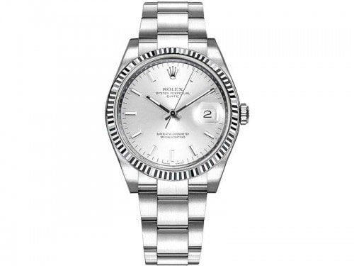 115234 Rolex Date slvso Oyster Perpetual 34 Silver Dial Lady Watch caliber 3135 @majordor #majordor