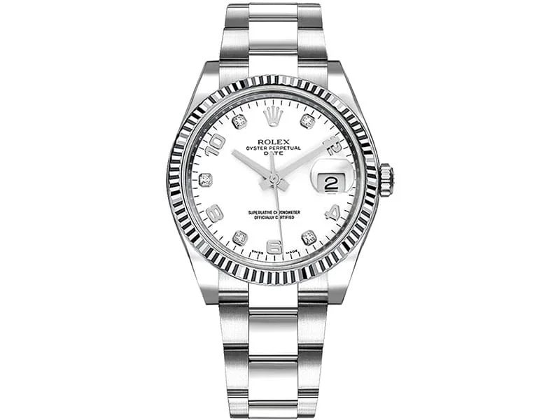  Rolex 115234 whtdao Datejust 34mm White Dial Watch