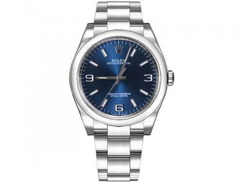 Rolex 116000 bluaso Oyster Perpetual 36 mm Blue Dial Ladies Watch