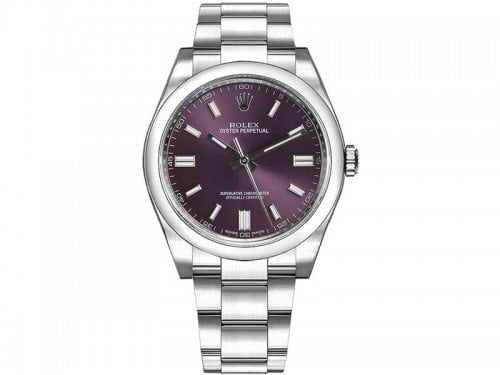 Rolex 116000 rdgso Oyster Perpetual 36 Grape Red Dial Ladies Watch