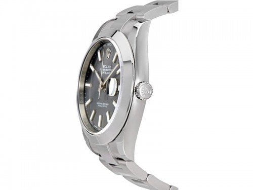Rolex Datejust 126300 rhoso 41 Grey Dial Oyster Steel Bracelet Watch side view