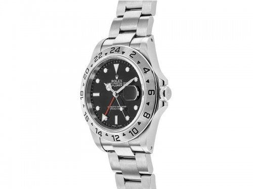 Rolex Explorer II 16570 GMT Black Dial Mens Luxury Watch side view