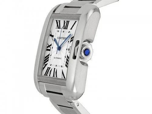 Cartier Tank Anglaise W5310008 Extra Large Steel Mens Luxury Watch Caliber 1904 MC side view @majordor #majordor