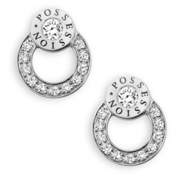 Piaget Possession Diamond 18K White Gold Stud Earrings MAJORDOR