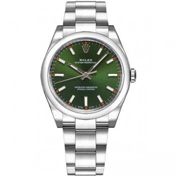 Rolex Oyster Perpetual 114200 olgso 34mm Olive Green Dial