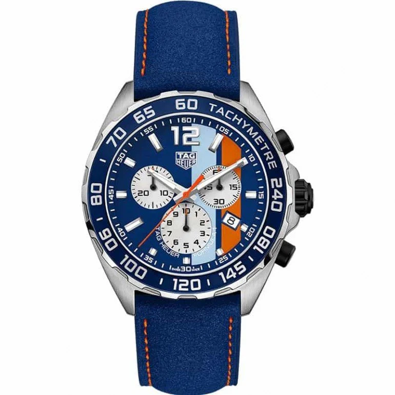 Tag Heuer CAZ101N.FC8243 Formula 1 Gulf Racing Limited Edition Watch front view @majordor