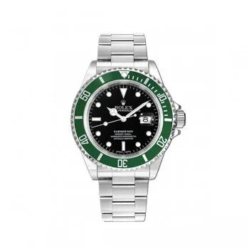 16610LV Rolex Submariner Kermit Black Dial Green Bezel Watch