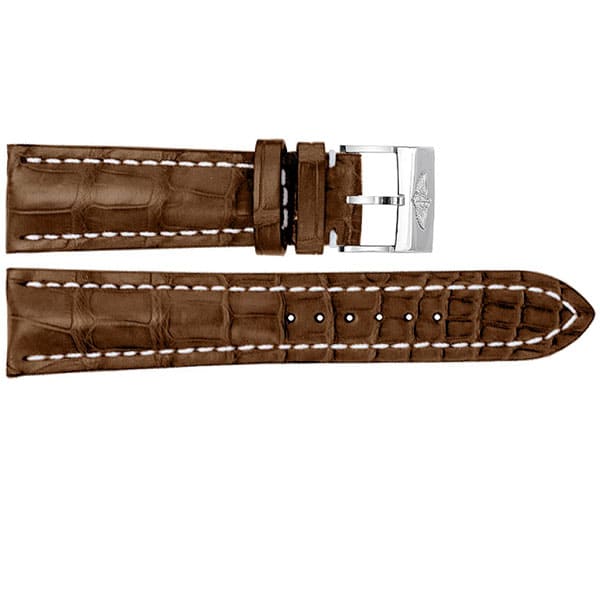 Breitling 756P / 754P 24mm Brown Crocodile Replacement Leather Strap