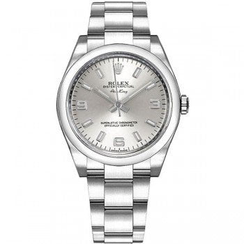 Rolex Oyster Perpetual 114200 slvsaso 34mm Silver Dial Womens Watch